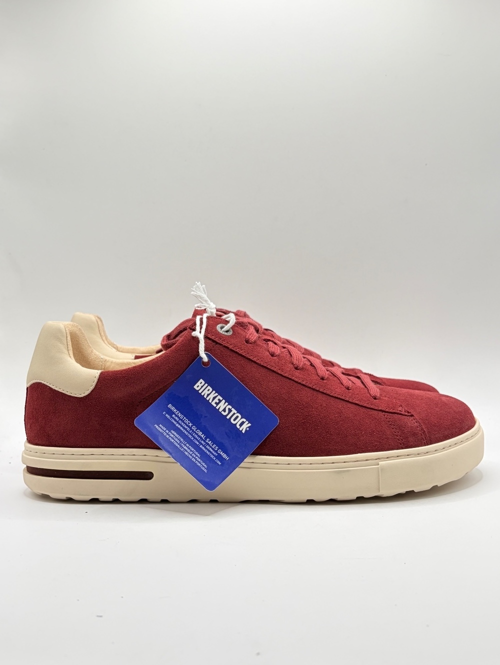 Birkenstock Bend Low Zinfandel Suede Sneakers Size 42 with Cream Accents
